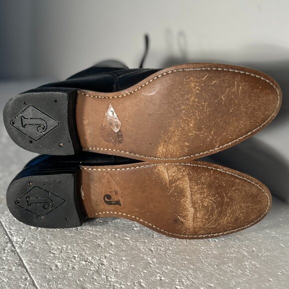 Justin SZ 8 Mckean 7" Black Leather Lace-Up Roper Boot Cottage Western Prairie - Picture 14 of 15